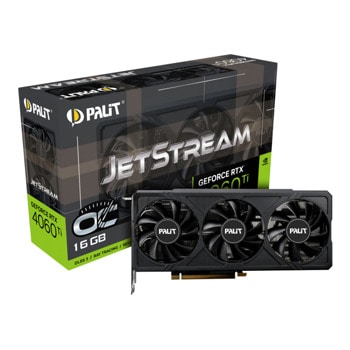 Видео карта Nvidia GF RTX 4060 Ti, 16GB, Palit JetStream OC, PCI-E 4.0, GDDR6, 128-bit, DisplayPort, HDMI | JAR Computers Palit GF RTX 4060 Ti JetStream OC 16GB