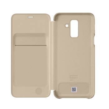 Samsung Galaxy A6+ (2018), Flip Wallet Cover, Gold