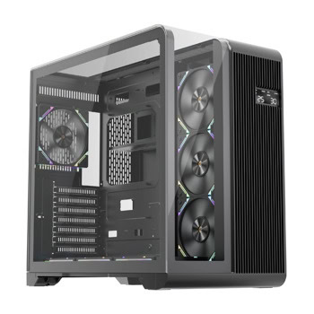 Кутия 1stPlayer RT7 Black, ATX/mATX/Mini-ITX, LED дисплей, 1x USB 3.1 Type-C, 3x 120mm вентилатора, с прозорец, черна, без захранване | JAR Computers Кутия 1stPlayer RT7 черна
