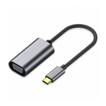 Преходник DeTech, от USB Type-C(м) към VGA(ж), сив | JAR Computers DeTech USB Type-C to VGA 17841
