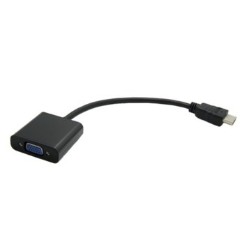 Преходник HDMI(м) към VGA(ж), с кабел 0.15m (еднопосочен) | JAR Computers Adapter HDMI m VGA f cable 12.99.3114