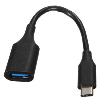 Кабел от USB Type C(м) към USB A(ж), OTG, черен | JAR Computers Cable USB A - USB TypeC OTG Black