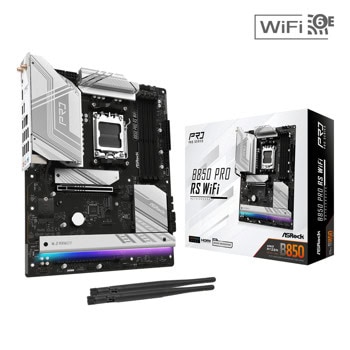 Дънна платка ASROCK B850 PRO RS WIFI AM5, AM5, B850, DDR5, PCI-E 5.0, (HDMI), 2x SATA 6Gb/s, 4x M.2, 1x USB 3.2 Gen1, 2.5GbE LAN, Wi-Fi 6E, Bluetooth 5.2, ATX | JAR Computers asrock b850 pro rs wifi am5