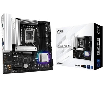 Дънна платка ASROCK B860M PRO RS, B860, LGA1851, DDR5, PCIe 5.0, (DP&HDMI), 4x SATA 6Gb/s, 2x M.2, 2.5GbE LAN, Micro ATX | JAR Computers Дънна платка ASROCK B860M PRO RS