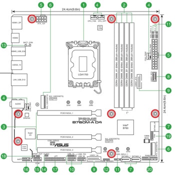 Asus B760M-A LGA1700 DDR4 90MB1D00-M0EAY0