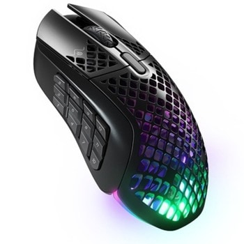 Мишка SteelSeries Aerox 9 Wireless, оптична (18 000 dpi), безжична, Wireless, Bluetooth, гейминг, AquaBarrier™ Protection, TrueMove Air оптичен сензор, 18 програмируеми бутони, RGB подсветка, черна | JAR Computers SteelSeries Aerox 9 Wireless 62618