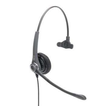 Слушалки AxTel PRO mono NC Wideband AXH-PROM, QD кабел, моно слушалка с един говорител, шумопотискащ микрофон, wideband, професионални за офиси и кол центрове, 150 Ohm, 90db, черни | JAR Computers QD Слушалка AxTel PRO mono AXH-PROM