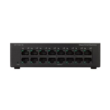 Суич Cisco SF110D-16, 100Mbps, 16x ports | JAR Computers Cisco SF110D-16