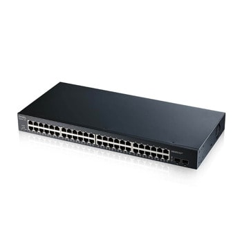 Суич ZyXEL GS1900-48 v2, 50 портa, 48x 10/100/1000 RJ-45 PoE+, 2x SFP | JAR Computers ZyXEL GS1900-48 v2 GS1900-48-EU0102F
