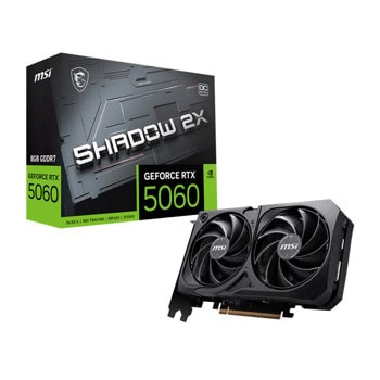 Видео карта Nvidia GF RTX 5060, 8GB, MSI Shadow 2X, OC, PCI-E 5.0, GDDR7, 128-bit, DisplayPort, HDMI | JAR Computers MSI GF RTX 5060 Shadow 2X OC 912-V537-004