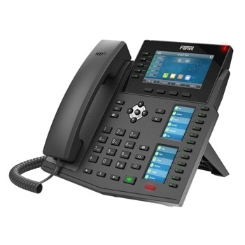 VoIP телефон Fanvil X6U, 20 SIP акаунта, 4.3" (10.92 cm) 480x272 цветен дисплей, 2x 10/100/1000 Mbps LAN порта, PoE, черен image