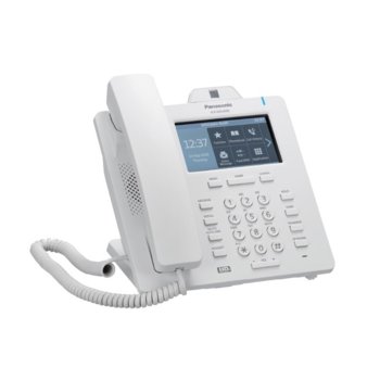 VoIP телефон Panasonic KX-HDV430, 4.3" (10.92 cm) цветен LCD сензорен дисплей, Bluetooth 2.1, 16 линии, PoE, 2x LAN1000, HD Voice, връзка с IP камера, бял image