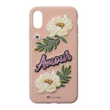 Калъф за iPhone X/XS, гумен, Cellularline Patch, розов | JAR Computers Калъф Patch Amour за iPhone X/XS