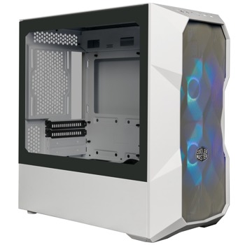 Кутия Cooler Master MasterBox TD300 Mesh White, mATX/mITX, 2x USB 3.2 Gen 1, прозорец, бяла, без захранване | JAR Computers Cooler Master MasterBox TD300 Mesh White