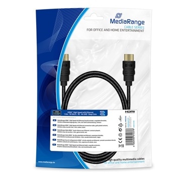 Кабел MediaRange MRCS195, от HDMI(м) към HDMI(м), 1m, черен, позлатени конектори, 18 Gbit/s | JAR Computers MediaRange MRCS195