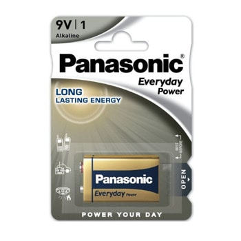 Батерия алкална Panasonic 6LR61/1BP EPS, 6LR61, 9V, 1бр. | JAR Computers Батерия алкална Panasonic 6LR61/1BP EPS