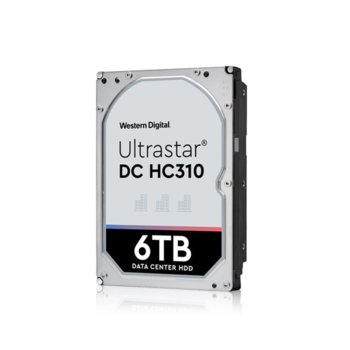 Твърд диск 6TB Western Digital Ultrastar DC HC310 7K6 (512e) TCG, SATA 6Gb/s, 7200rpm, 256MB кеш, 3.5 (8.89cm) | JAR Computers Western Digital 6TB Ultrastar DC HC310 7K6 (512e)