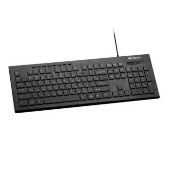 Клавиатура Canyon CNS-HKB2-BG, нископрофилни клавиши, мултимедийни бутони, LED странична подсветка, черна, USB image