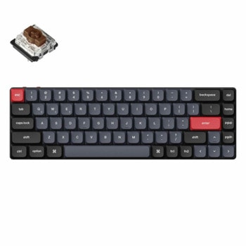 Клавиатура Keychron K7 Pro QMK/VIA (K7P-H3), механична, Hot-Swappable Low Profile Gateron Brown суичове, безжична, гейминг, Tenkeyless, RGB подсветка, черна, USB, Bluetooth | JAR Computers Keychron K7 Pro QMK/VIA K7P-H3