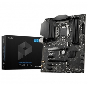 Дънна платка MSI Z590 PLUS, Z590, LGA1200, DDR4, PCI-E 4.0 (DP/HDMI)(CF), 4x SATA 6Gb/s, 2x M.2, 1x USB 3.2 Gen 2x2 Type-C, ATX | JAR Computers MSI Z590 PLUS