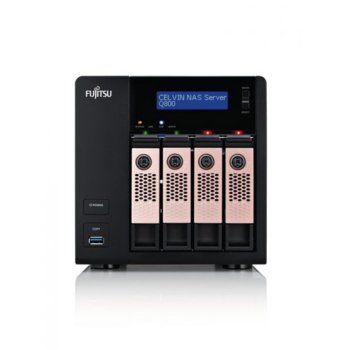 Мрежови диск (NAS) Fujitsu CELVIN Q800, двуядрен Pineview Intel Atom D525 1.8GHz, 1GB DDR3 RAM, 8TB (4x2TB HDD), 4x USB 2.0, 2x eSATA, | JAR Computers Fujitsu CELVIN NAS Server Q800 4x 2TB CQ800XX210E1