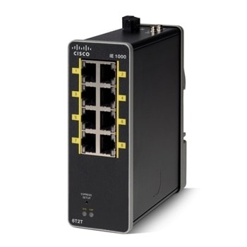 Суич IE1000 IE-1000-6T2T-LM, 1000Mbps, 8 порта, 6x FE 10/100/1000 Mbps, 2x 10/100/1000 Base-T copper ports | JAR Computers Cisco IE1000 6 FE Copper 2 FE Copper uplinks