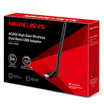 Мрежови адаптер Mercusys MU6H, 650Mbps, Wireless AC, USB 2.0, черен, 1 външна антена | JAR Computers Mercusys MU6H
