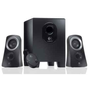 Тонколони Logitech Z313, 2.1, 25W(15W + 2x5W), 3.5mm жак, черни, дистанционно | JAR Computers 2+1 Logitech Z313 жично дистанционно