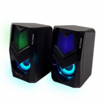 Тонколони ROXPOWER YM-114HP, 2.0, 3W, USB, черни, RGB подсветка | JAR Computers Тонколони ROXPOWER YM-114HP 2.0 RGB