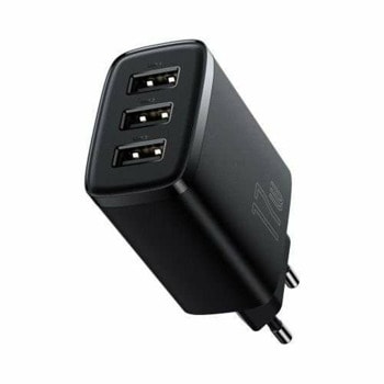Baseus Charger with 3 USB-A Ports 17W Black