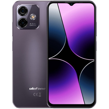 Смартфон Ulefone Note 16 Pro (лилав), поддържа 2 SIM карти, 6.52" (16.56cm) HD+ дисплей, осемядрен Unisoc T606 2x1.6GHz & 6x1.6GHz, 4GB RAM, 128GB Flash памет(+microSD слот), 50 + 2 + 8 Mpix камери, Android, 184g | JAR Computers Ulefone Note 16 Pro 4/128GB Purple