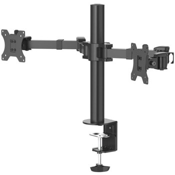 Стойка за монитор HAMA 118494, за бюро, за екрани 13"-35", VESA до 100x100, до 15 кг, регулируема, за 2 монитора, черна | JAR Computers HAMA-118494