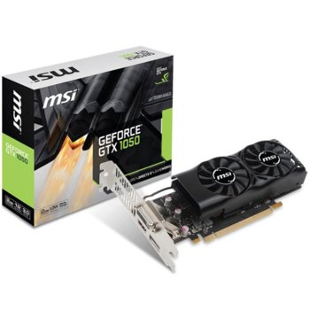 Видеокарта GeForce GTX 1050, 2GB, MSI GTX 1050 2GT LP, PCI-E 3.0, GDDR5, 128bit, DisplayPort, HDMI, DVI | JAR Computers MSI GEFORCE GTX 1050 2GT LP