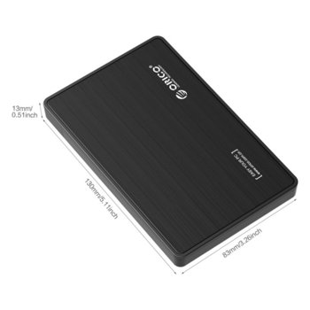 Кутия за твърд диск ORICO 2.5 SATA USB3.0 Black