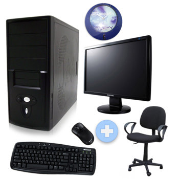 Настолен компютър PC "Старт 3" & 19" (~48 cm) Samsung 943SN & офисен стол +Подарък часовник, AMD Sempron 2.7GHz, 2GB RAM, 320GB HDD, DVDRW, SB5.1, клавиатура и мишка Microsoft, 2г. гаранция | JAR Computers PC "Старт 3" & 19" (~48 cm) Samsung 943SN & офис…