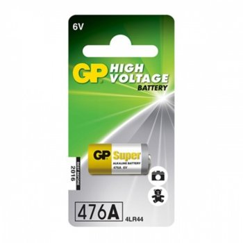 Батерия алкална GP High Voltage 4LR44, 476A, 6V, 1 бр. | JAR Computers Батерия алкална GP 4LR44, 6V, 1 бр.