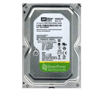 Твърд диск 500GB WD AV-GP (фабрично рециклиран), SATA 6Gb/s, 7200rpm, 32MB, 3.5"(8.89 cm) | JAR Computers 500GB WD AV-GP, SATAIII 3.5" 7200rpm 32MB