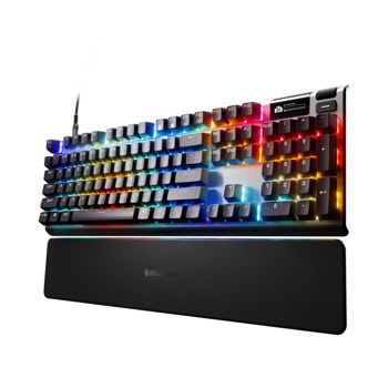 Клавиатура SteelSeries Apex Pro Gen 3, механична, OmniPoint 3.0 Adjustable HyperMagnetic суичове, гейминг, RGB подсветка, US подредба, черна, USB | JAR Computers SteelSeries Apex Pro Gen 3 US Layout Black 64660