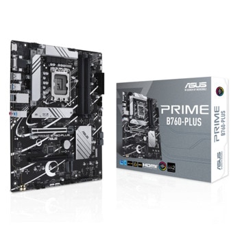 Дънна платка Asus Prime B760-Plus, B760, LGA1700, DDR5, PCIe 4.0 (DP/VGA/HDMI), 3x M.2, 4x SATA 6Gb/s, 1x USB 3.2 Gen 2 Type-C, 2x USB 3.2 Gen 2 Type-A, ATX | JAR Computers Asus PRIME B760-PLUS