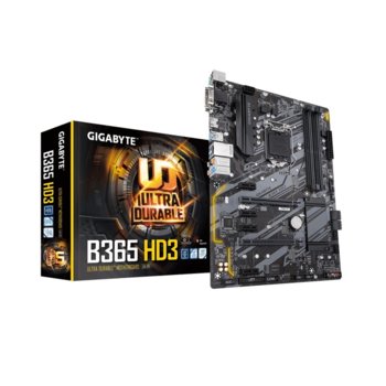 Дънна платка Gigabyte B365 HD3, B365, LGA1151, DDR4, PCI-E (HDMI&D-Sub&DVI-D)(CF), 6x SATA 6Gb/S, 2x M.2 Socket, 6 x USB 3.1 Gen 1, ATX | JAR Computers Gigabyte B365 HD3