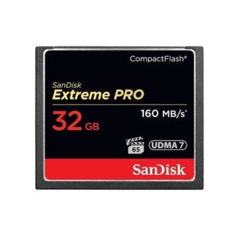 Карта памет 32GB CompactFlash, SanDisk Extreme PRO, VPG-65, скорост на четене до 160Mb/s, скорост на запис 150MB/s | JAR Computers 32GB SanDisk Extreme PRO SDCFXPS-032G-X46