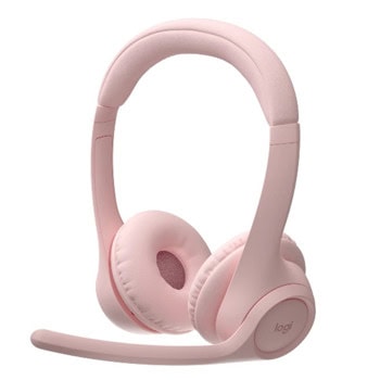 Слушалки Logitech Zone 300, безжични, Bluetooth, шумопотискащ микрофон, 30mm мембрани, до 20 часа време на работа, розови | JAR Computers Logitech Zone 300 Rose 981-001412