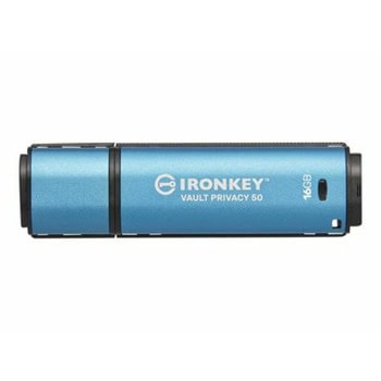 Памет 16GB USB Flash Drive, Kingston USB-Stick IronKey Vault, USB 3.2 Gen 1, Encrypted, синя | JAR Computers Kingston IKVP50/16GB
