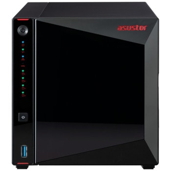 Мрежови диск (NAS) Asustor AS5304T, четири ядрен Intel Celeron J4105 1.5/2.5 GHz, без твърд диск, 4x (2.5"/3.5" SATA3 HDD or SSD), 4GB DDR4, 2x 1x 100/1000/2500 LAN, 3x USB 3.2, HDMI | JAR Computers Asustor AS5304T