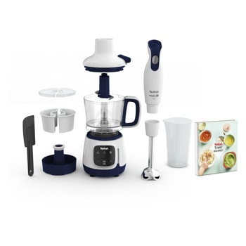 Кухненски робот с блендер и пасатор Tefal HB55W430, 600W, 0.8l капацитет купата, 4 скорости, бял | JAR Computers Кухненски робот Tefal HB55W430