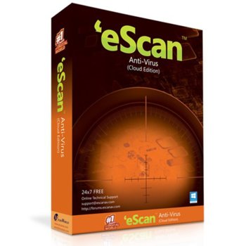 Софтуер eScan Anti-Virus Cloud Edition for Windows, за 3 потребители, 1 година | JAR Computers eScan Anti-Virus with Cloud Security Windows 3U/1Y