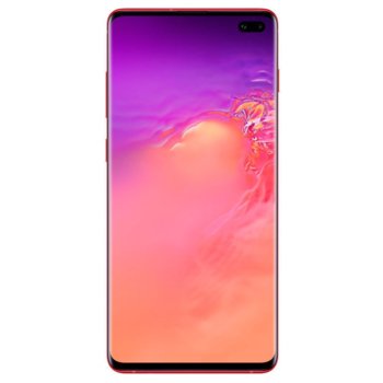 Смартфон Samsung Galaxy S10+ (червен), поддържа 2 sim карти, 6.4" (16.256 cm) Dynamic AMOLED дисплей, осемядрен Exynos 9820 Octa (2x 2.7GHz & 2x 2.3GHz & 4x 1.9GHz), 8GB RAM, 128GB Flash (+ microSD), 12.0 + 16.0 + 12.0 & 10.0 + 8.0 Mpix camera | JAR Computers Samsung SM-G975F Galaxy S10+ 128GB DS Red
