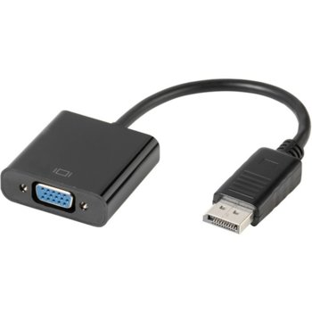 Преходник Vivanco 45519 Адаптер, DisplayPort(м) към VGA (ж), черен | JAR Computers Vivanco 45519 Адаптер DisplayPort M -VGA F адаптер