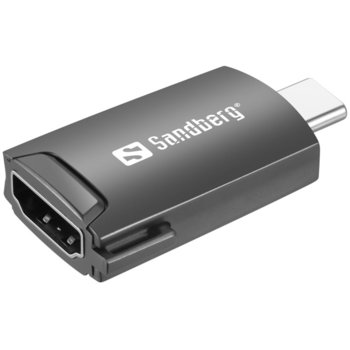 Преходник Sandberg SNB-136-34, от USB Type-C(м) към HDMI(ж), 4K@30Hz, черен | JAR Computers SANDBERG SNB-136-34 Преходник USB-C към HDMI
