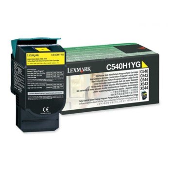 КАСЕТА ЗА LEXMARK OPTRA C 540 series/X540 series - Yellow - Return program cartridge High Yield - P№ C540H1YG - заб.: 2000k | JAR Computers КАСЕТА ЗА LEXMARK OPTRA C 540 series/X540 series